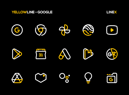 YellowLine Icon Pack : LineX APK (Patched/Full) 3