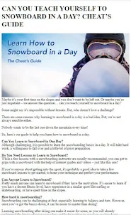 How to Play Snowboarding