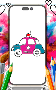 Car Police Coloring book pages