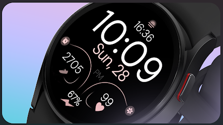 Minimal Rose Gold 4 Watch Face - Screenshot Image