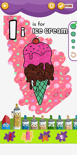 Coloring Glitter Alphabets ABC