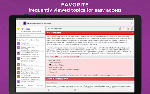 Screenshot of Oxford Handbook of Anesthesia
