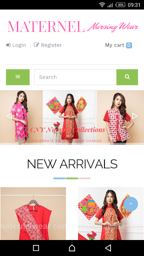 Android application Maternel nursing wear screenshort
