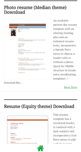 Android application Job Resume Templates screenshort