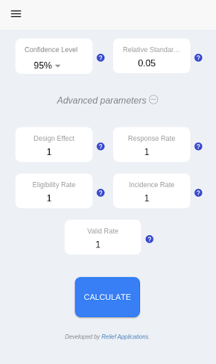 Sample Size Calculator Screenshot 2 - AppWisp.com