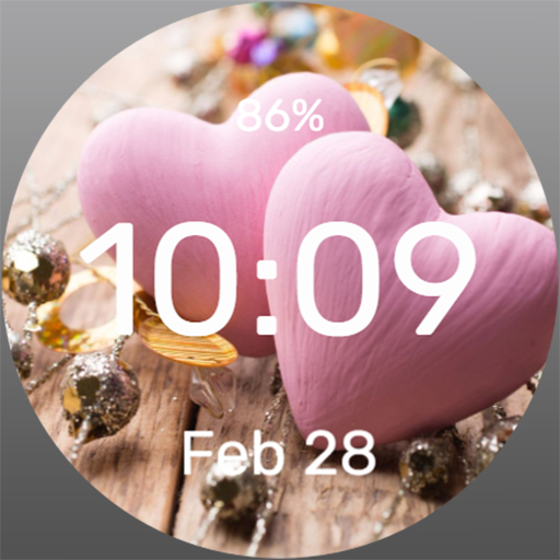 Wooden Hearts - Watch Face Download on Windows