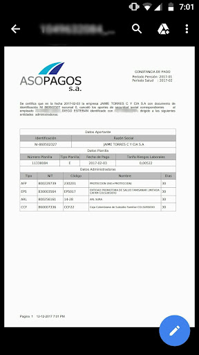 Android application AppAsopagos screenshort