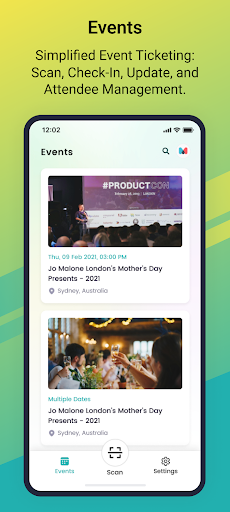 Android application EventBookings Organiser screenshort