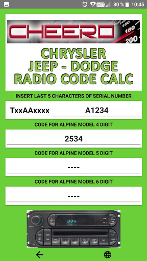 Chrysler Jeep Dodge Becker  Radio Audio Unlock Code Service 