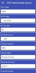 RTO Vehicle Details Search