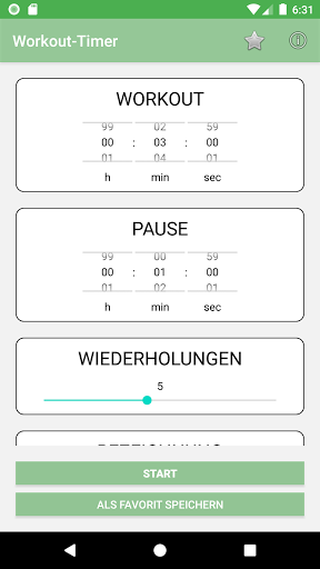 Android application Workout-Timer screenshort