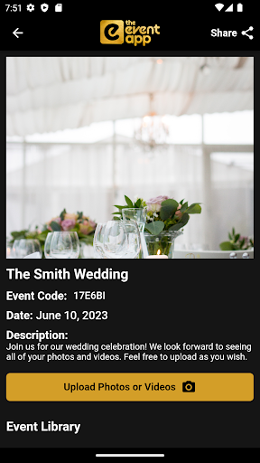 The Event App Screen 2