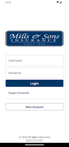 Android application Mills Insurance Online screenshort