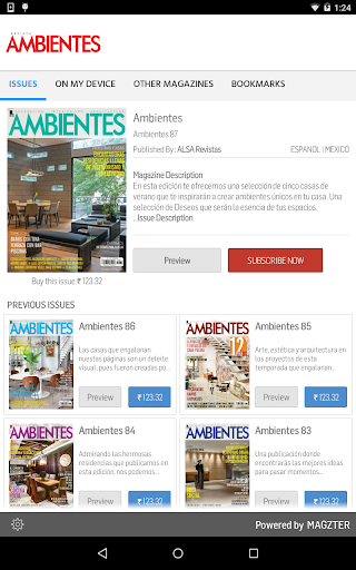 Android application Ambientes screenshort