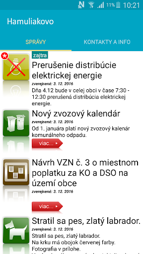 Android application Hamuliakovo screenshort