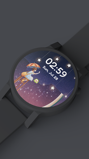 Android application Summer Night Gif Watch Face screenshort