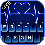 Neon Blue Heartbeat Keyboard Theme