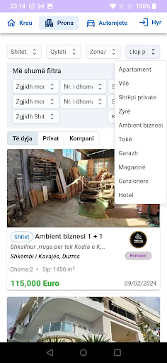 Android application NjoftimAl screenshort