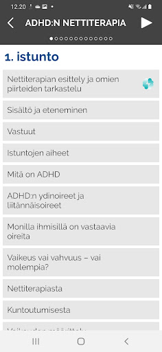 ADHD:n nettiterapia Screen 2