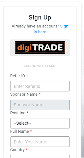 Android application digi TRADE screenshort