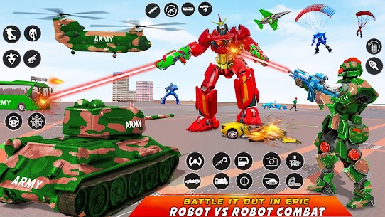 Army Bus Robot Car Game 3d 12