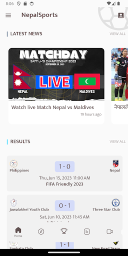 Android application Nepalsports screenshort