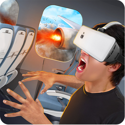 Virtual Reality Airplane Crash Logo