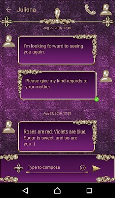 Virgin Mary Lilac Go SMS themeのおすすめ画像1