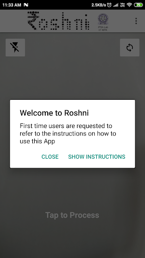 Android application Roshni -- Currency Recognizer screenshort