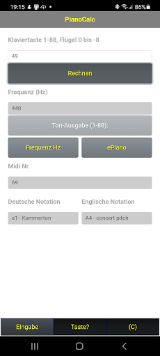 Android application PianoCalc screenshort