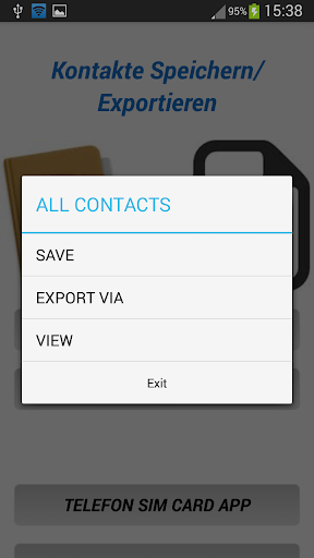 Save-Export Contacts Screen 2