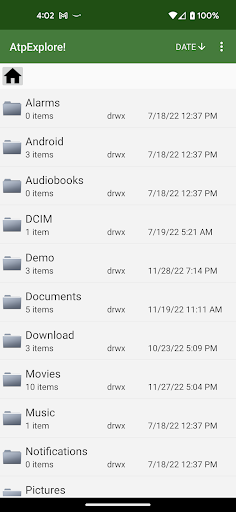AtpExplore File Manager Screen 2