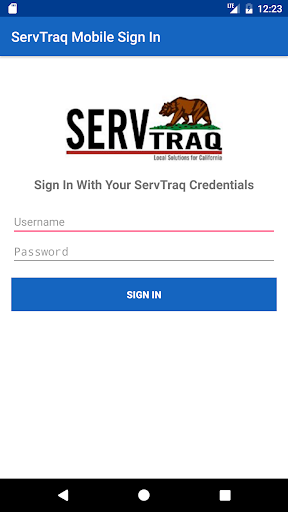 Android application ServTraq screenshort