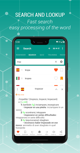 Android application Spanish-Italian dictionary screenshort