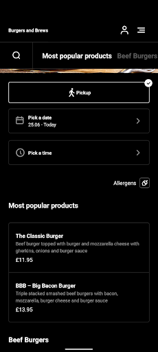 Burgers and Brews Screen 3