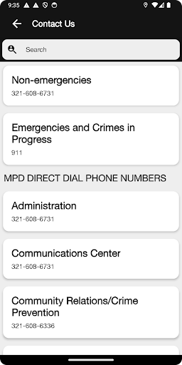 Melbourne Police Department Screen 2