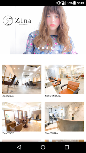 Android application 美容室・ヘアサロン Zina（ジーナ）公式アプリ screenshort