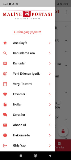 Android application Maliye Postası Mevzuat Haberci screenshort