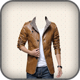 Man Leather Jacket Photo Suit icon