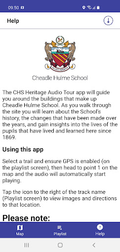 Android application CHS Heritage Audio Tour screenshort