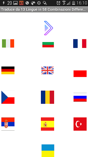 Android application Traduttore Multilingue screenshort