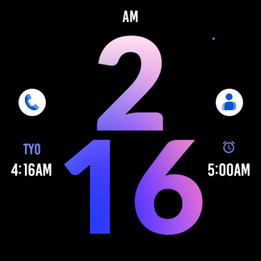 Big Pink Blue Watch Face screenshot 4