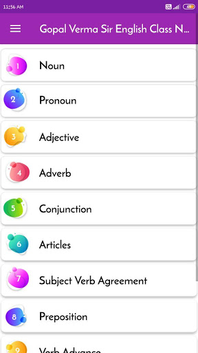 Android application Gopal Verma Sir English Class screenshort