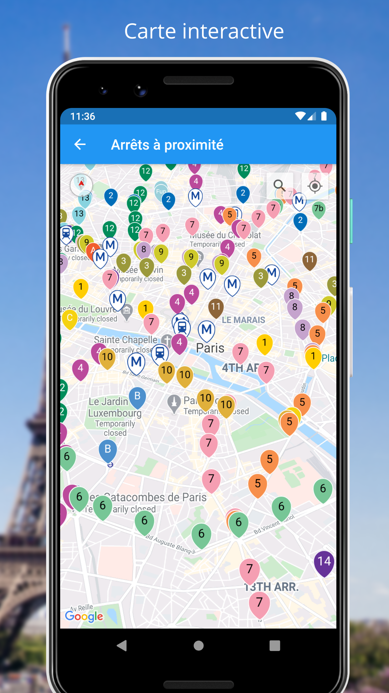 Android application ParisGo screenshort