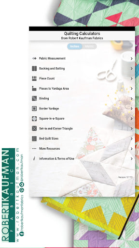 Android application Quilting Calculators screenshort