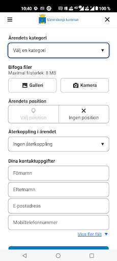 Felanmälan Vänersborg Screen 2
