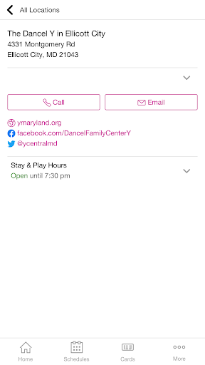 Android application The Y in Central Maryland screenshort