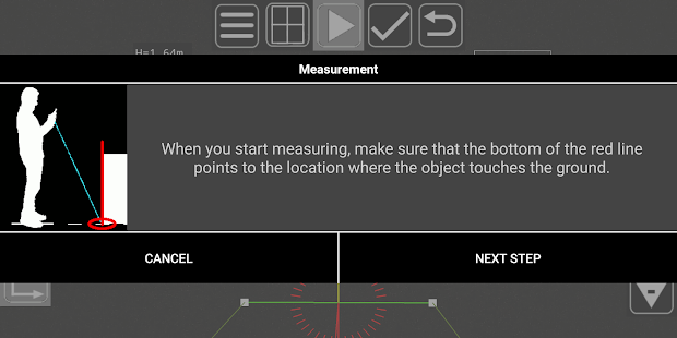 3D Measurement App - Plumb-bob Screenshot