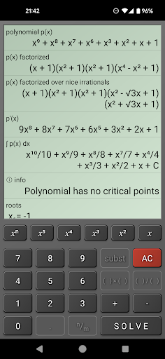 PolySolver Calculator Screen 2