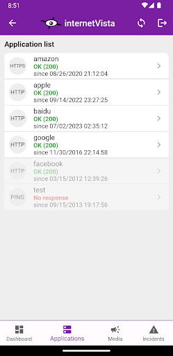 internetVista monitoring Screen 2